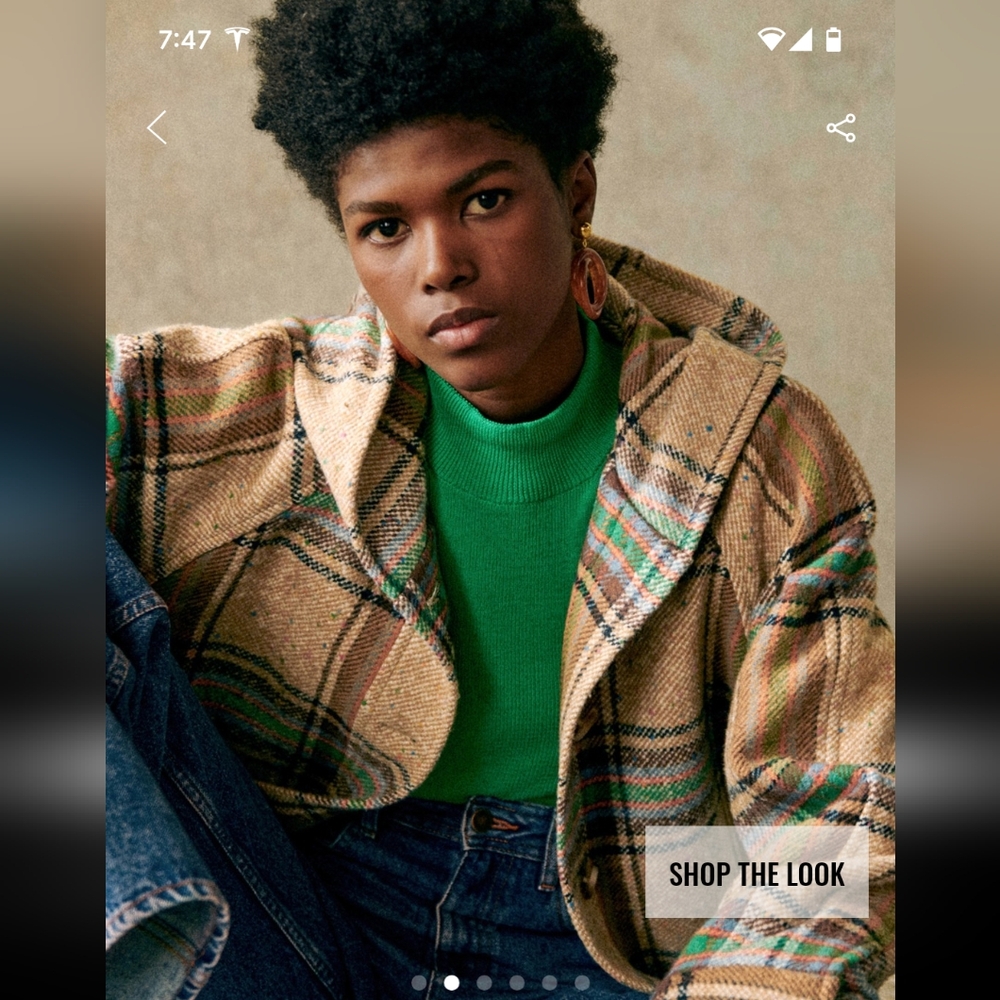 Sezane Suzon Coat Taupe / Multicoloured - Size S